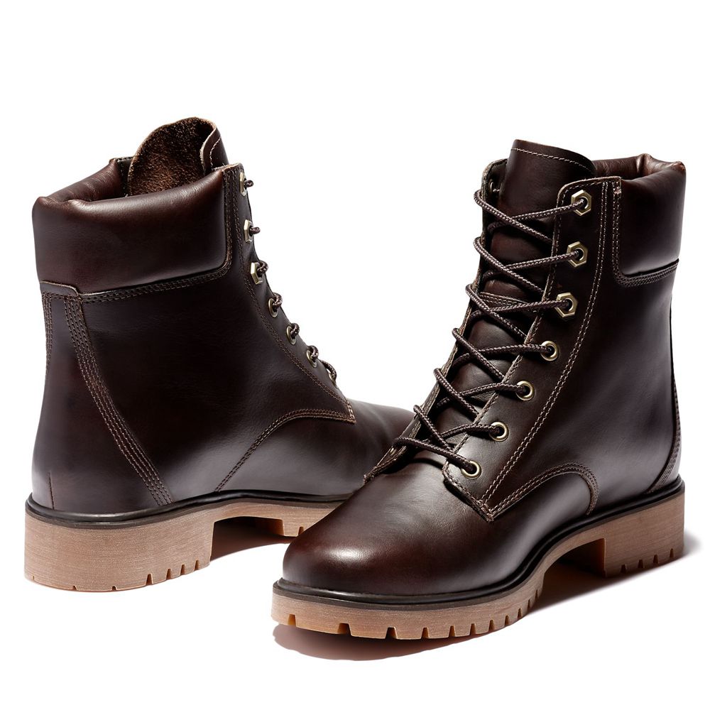 Timberland 6-Inch Μποτακια Γυναικεια Βαθυ Καφε - Jayne Waterproof Δερματινα - Greece 3198245-AW